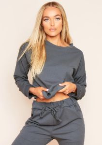 Julie Charcoal Jumper Loungewear Set sold by Missy Empire