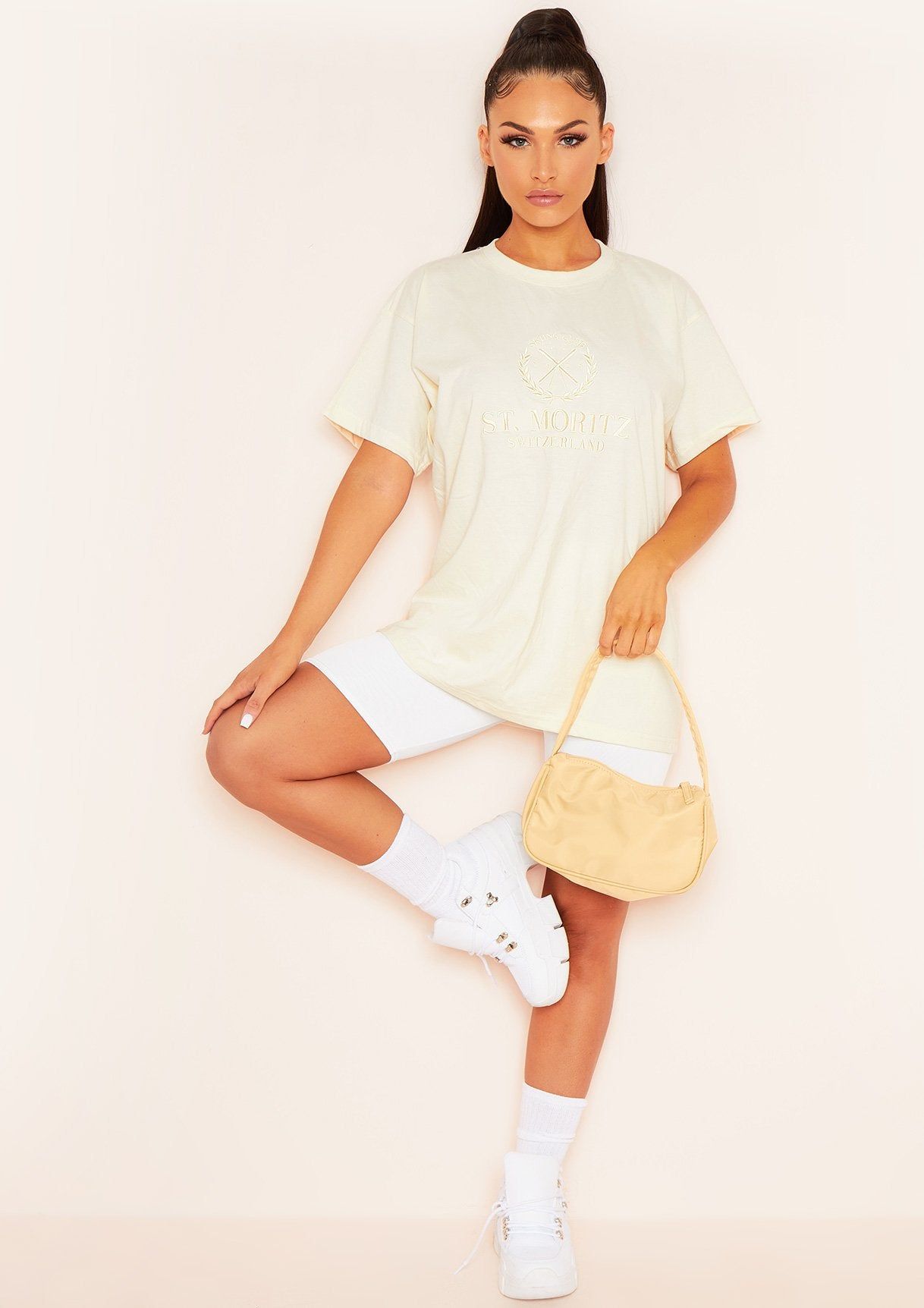 Brinley Cream St Moritz Embroidered T-Shirt sold by Missy Empire product image thumbnail 4
