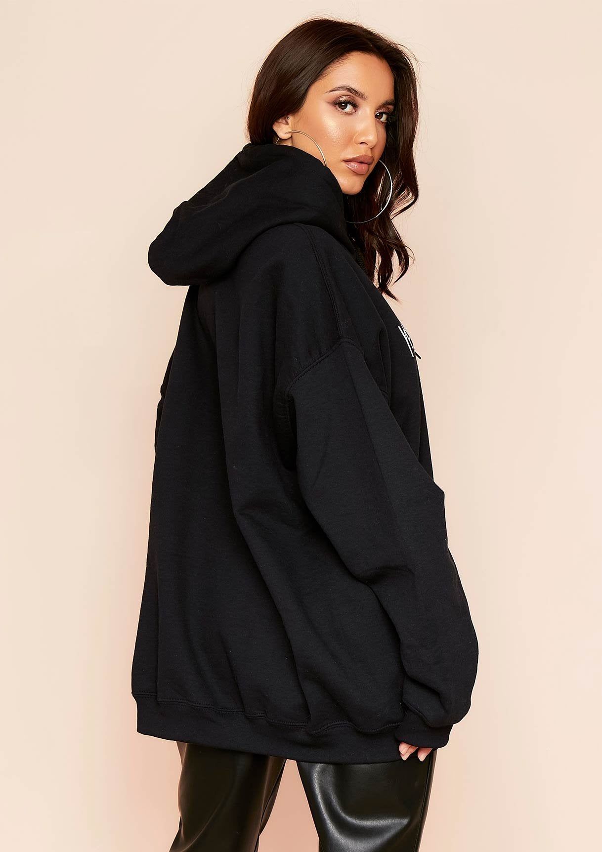 Ava Black Woman Slogan Oversized Hoodie sold by Missy Empire product image thumbnail 2