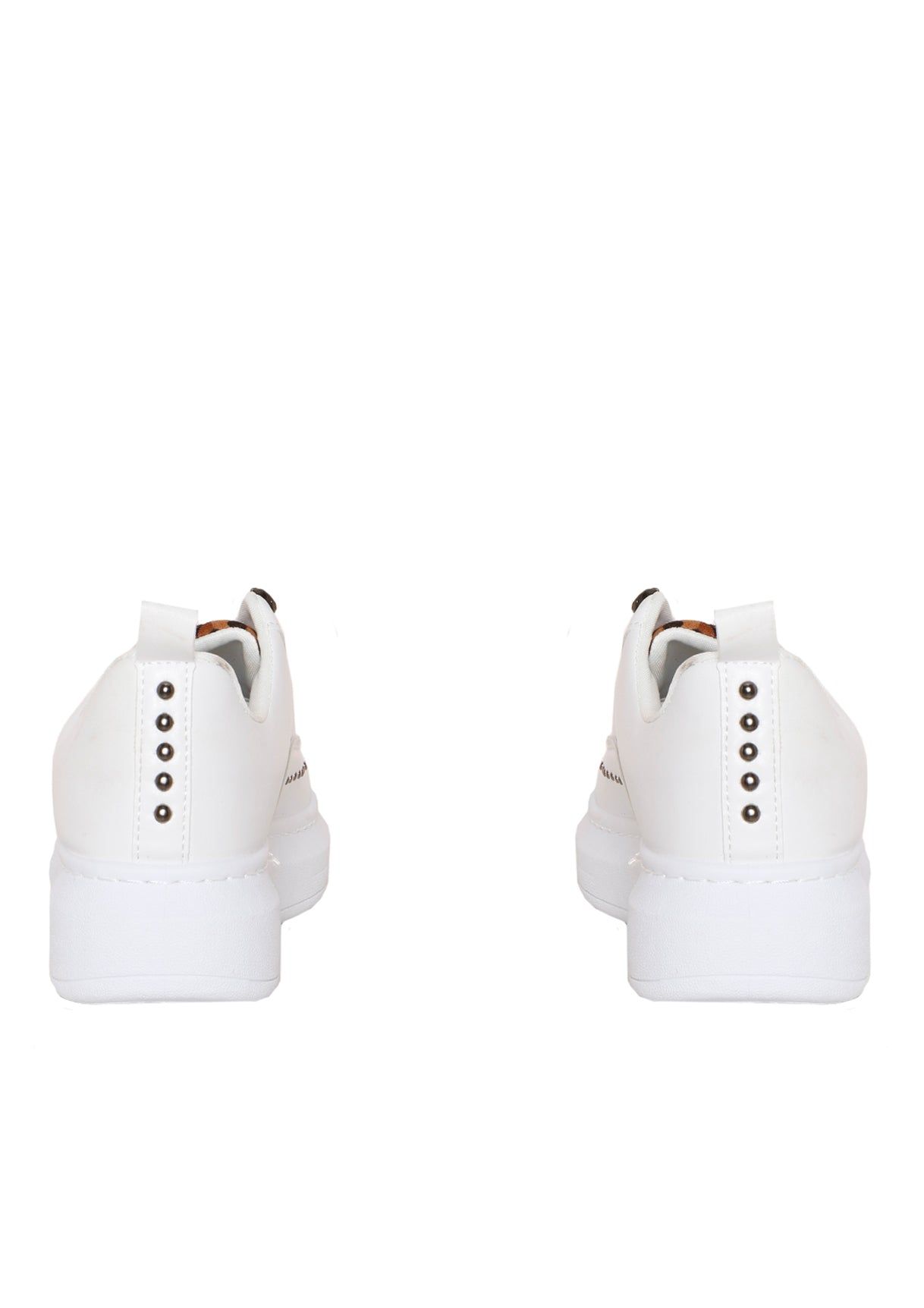 Adison White Leopard Print Detail Trainers sold by Missy Empire product image thumbnail 2