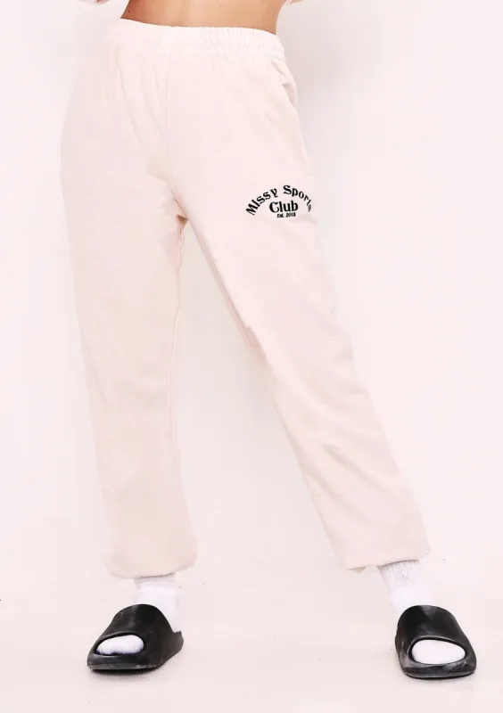 Tatiana Cream Missy Sports Club Casual Joggers sold by Missy Empire