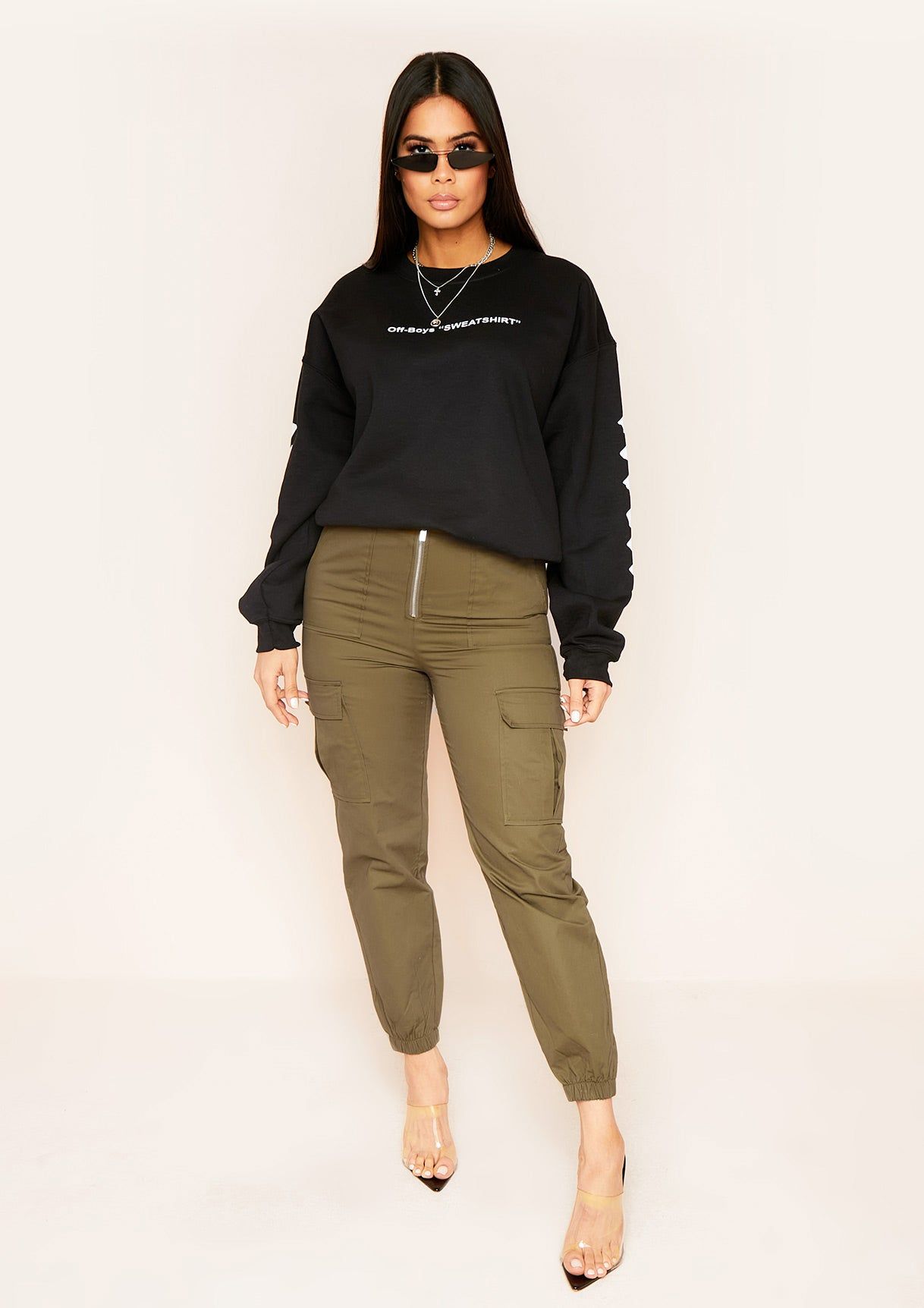 Nina Black Oversized Off-Boys Slogan Graphic Sweatshirt sold by Missy Empire product image thumbnail 3