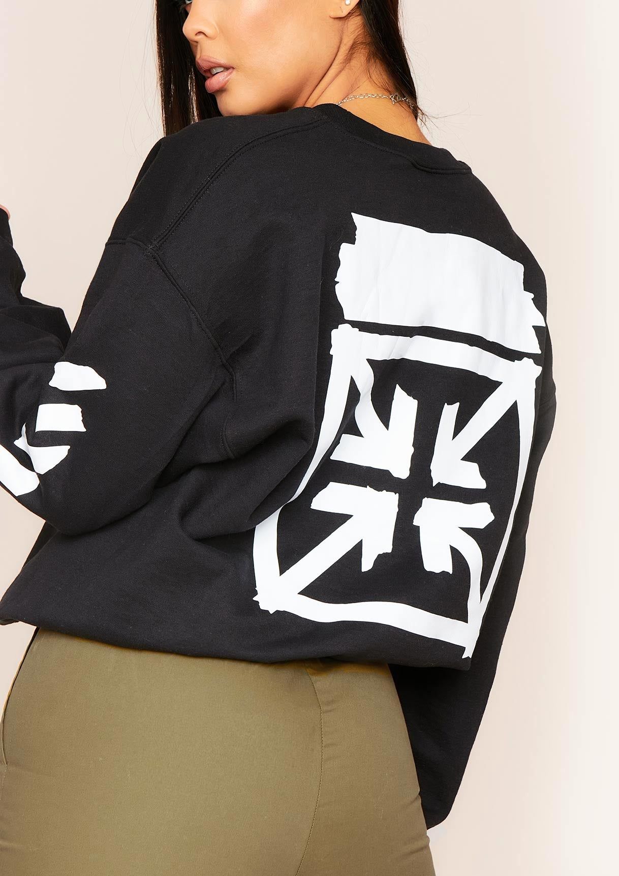 Nina Black Oversized Off-Boys Slogan Graphic Sweatshirt sold by Missy Empire product image thumbnail 5