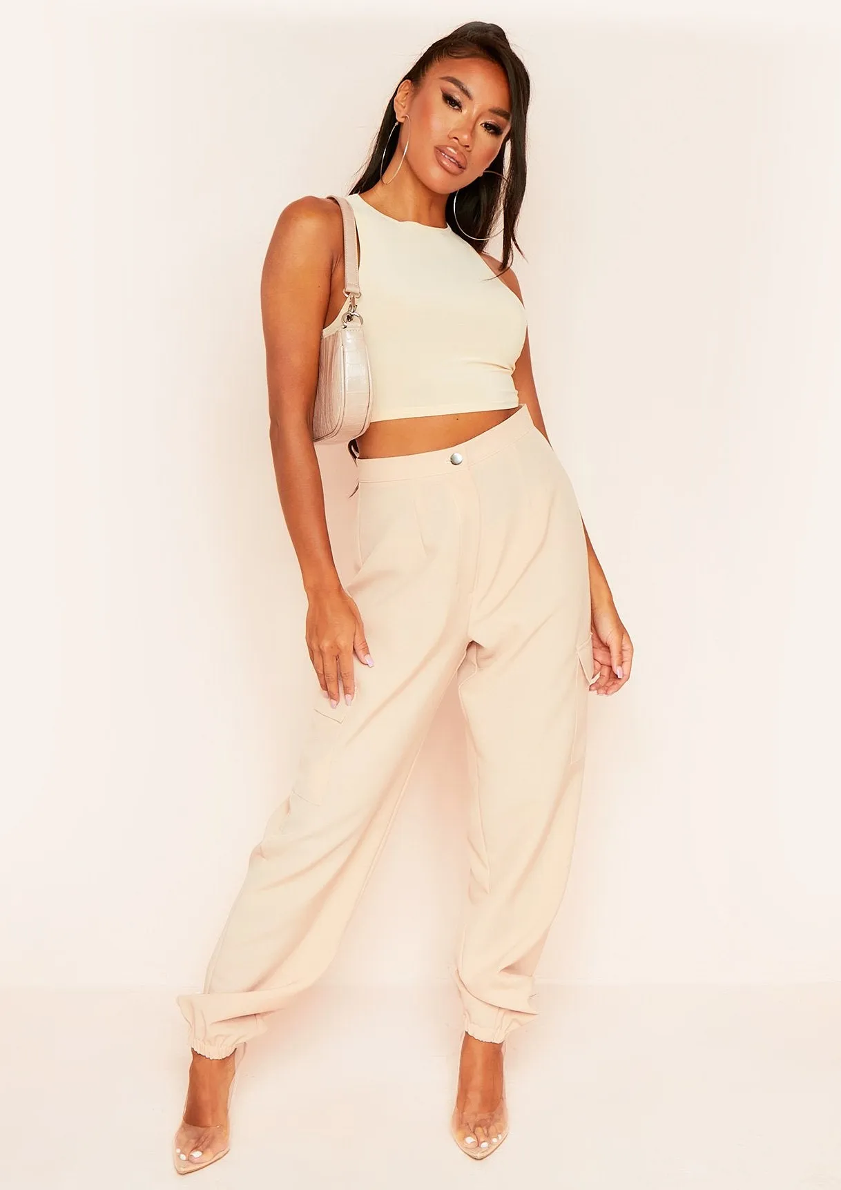 Kylie Cream Extreme Racer Crop Top sold by Missy Empire product image thumbnail 4