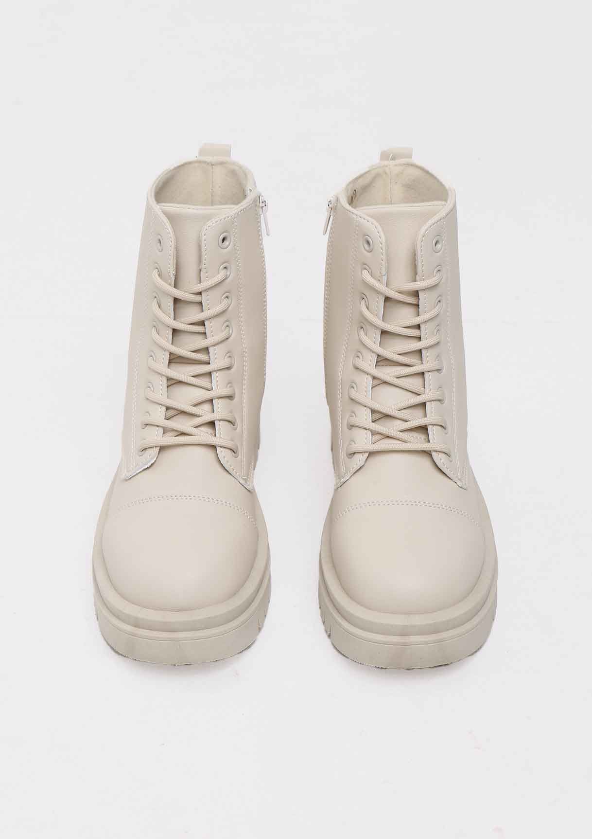 Gabriella Cream Lace Up Ankle Boots sold by Missy Empire product image thumbnail 3