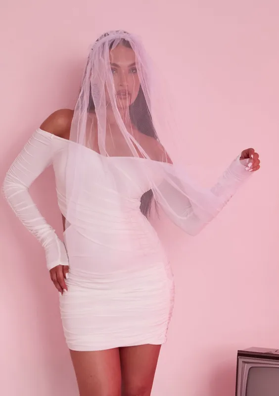 Halloween White Fancy Dress Veil made by Missy Empire