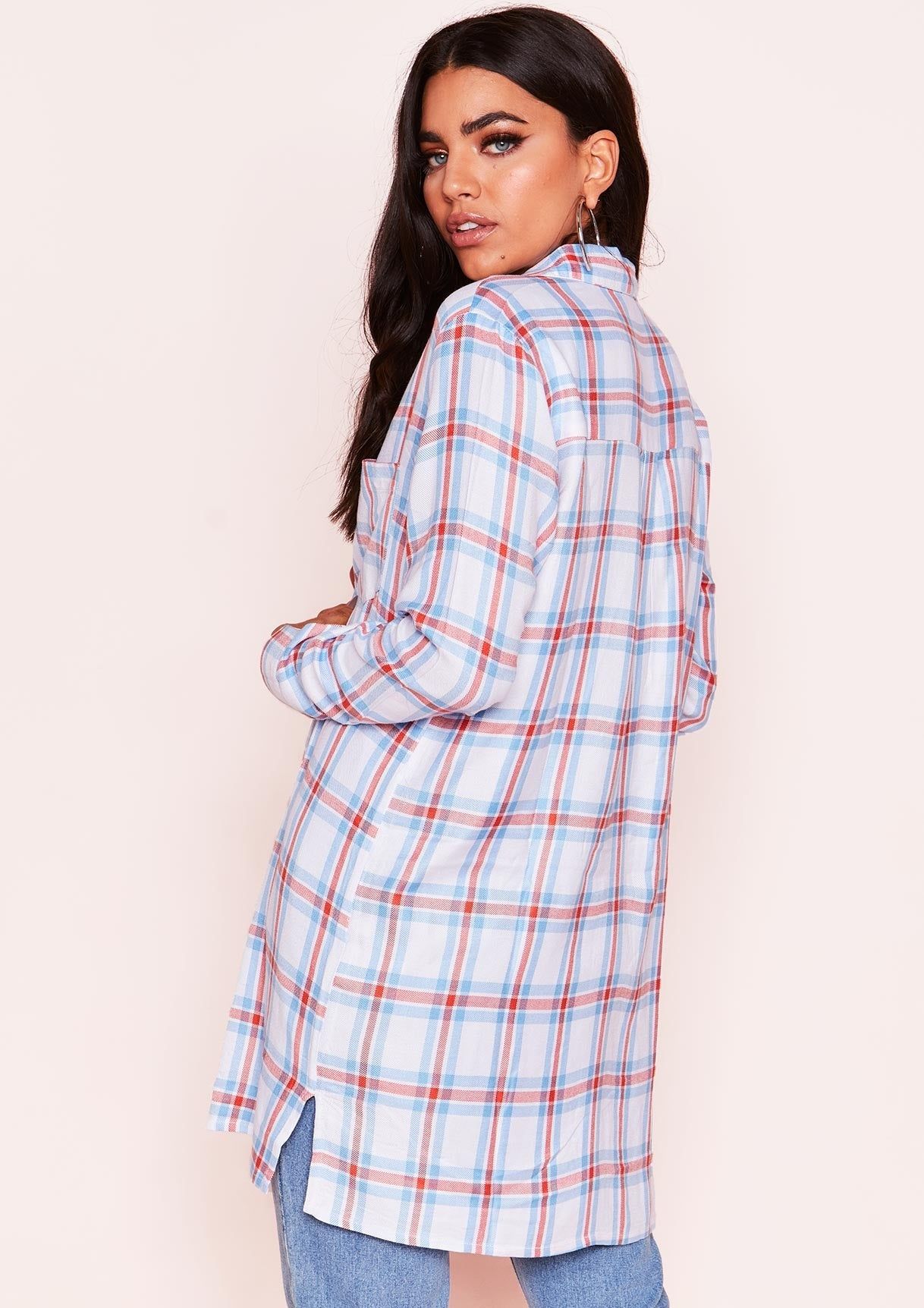 Callie White Check Print Shirt sold by Missy Empire product image thumbnail 3