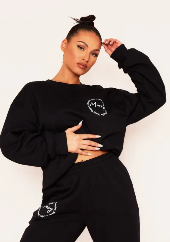 Isla Black 'Missy' Slogan Sweatshirt made by Missy Empire