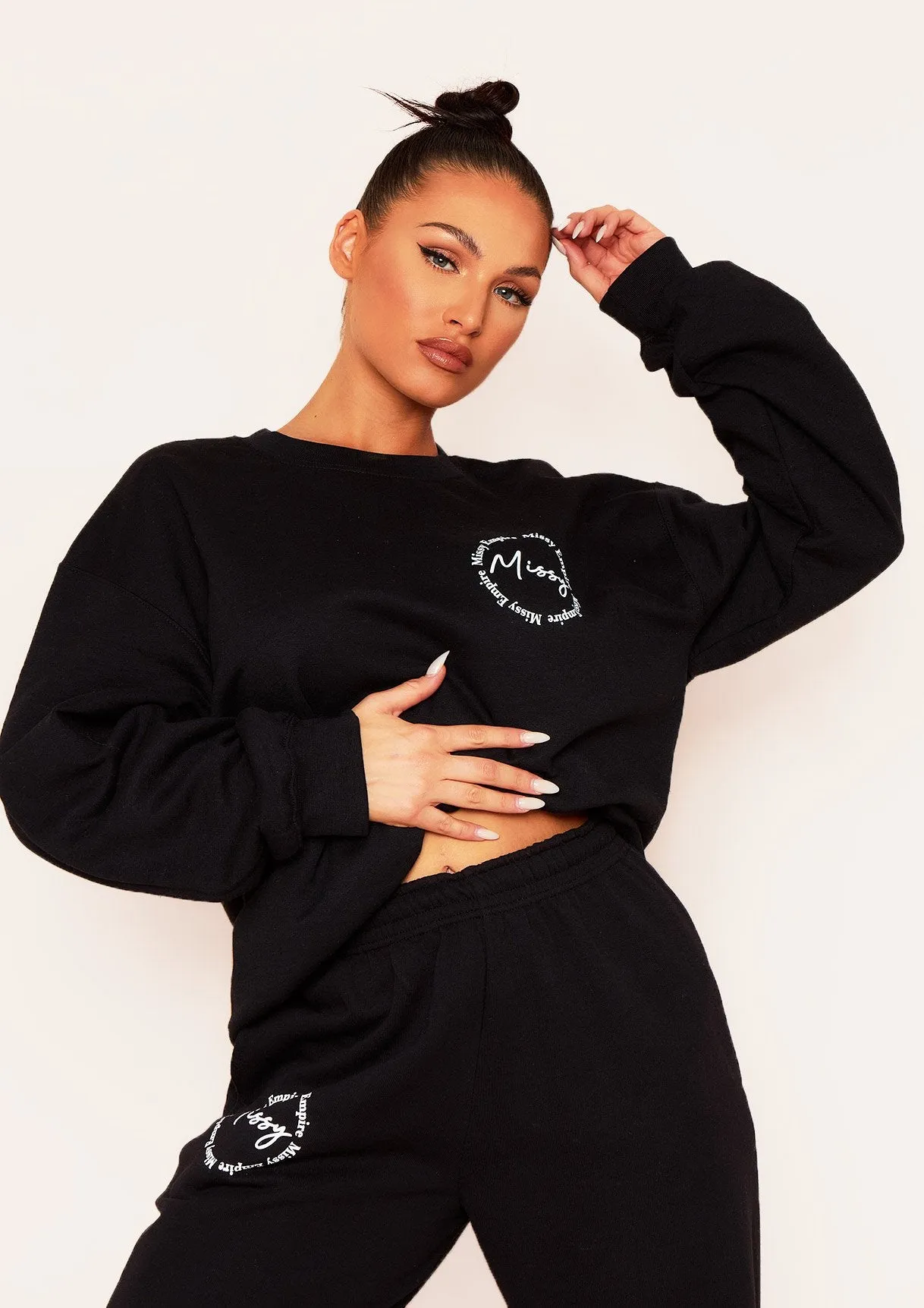 Isla Black 'Missy' Slogan Sweatshirt sold by Missy Empire