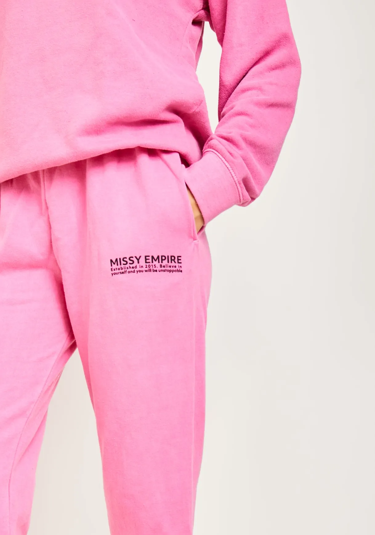 Imogen Pink Missy Empire Text Oversized Joggers sold by Missy Empire product image thumbnail 2