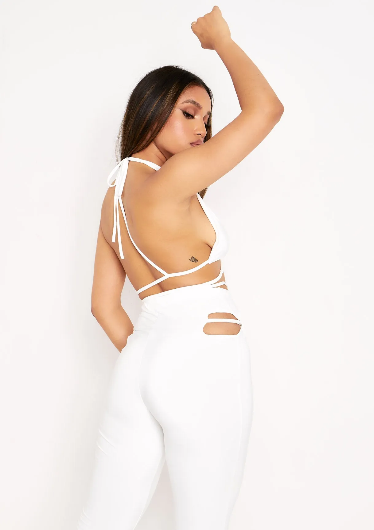 Karla Cream Halterneck Cross Co-ord Top sold by Missy Empire product image thumbnail 3