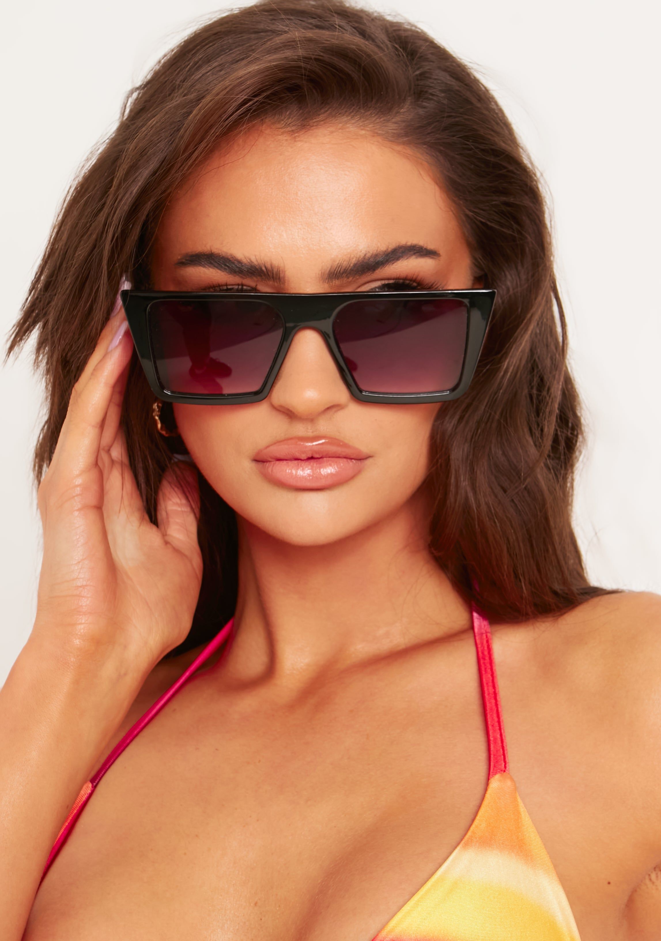 Kat Black Oversized Square Frame Sunglasses sold by Missy Empire product image thumbnail 2