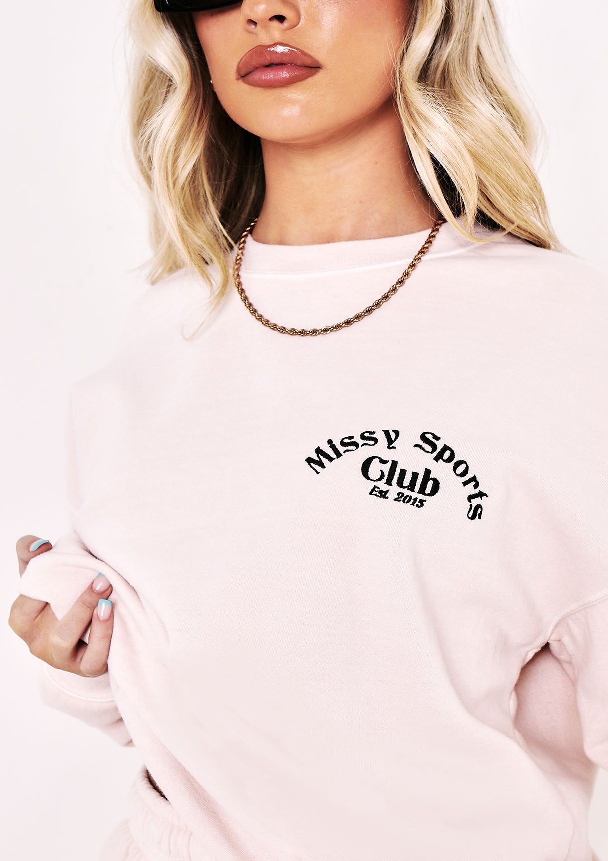 Dalia Cream Missy Sports Club Oversized Sweatshirt sold by Missy Empire product image thumbnail 2