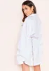 Hattie White Slogan Oversized Shirt Dress sold by Missy Empire