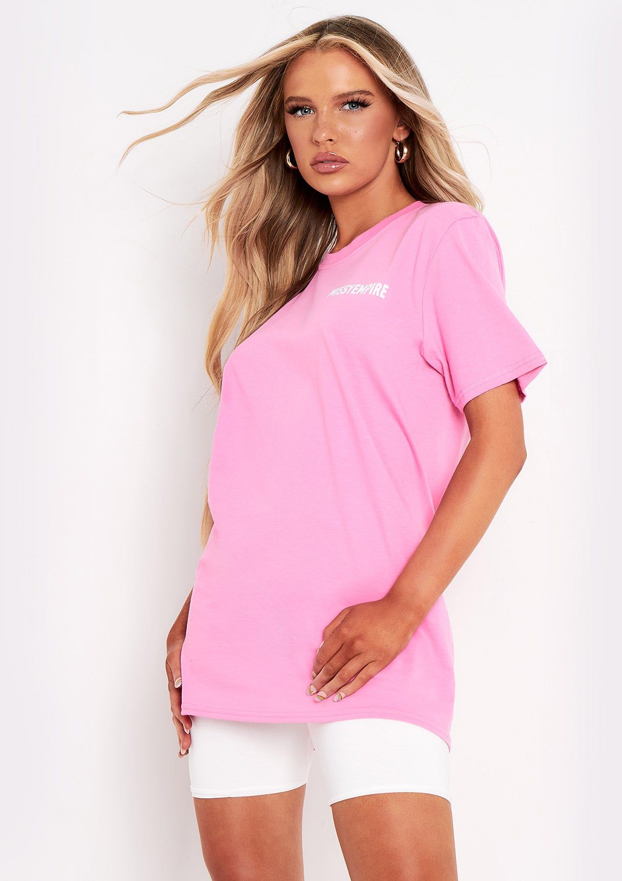 Cassidy Pink Missy Empire Graphic Oversized T-shirt sold by Missy Empire product image thumbnail 2