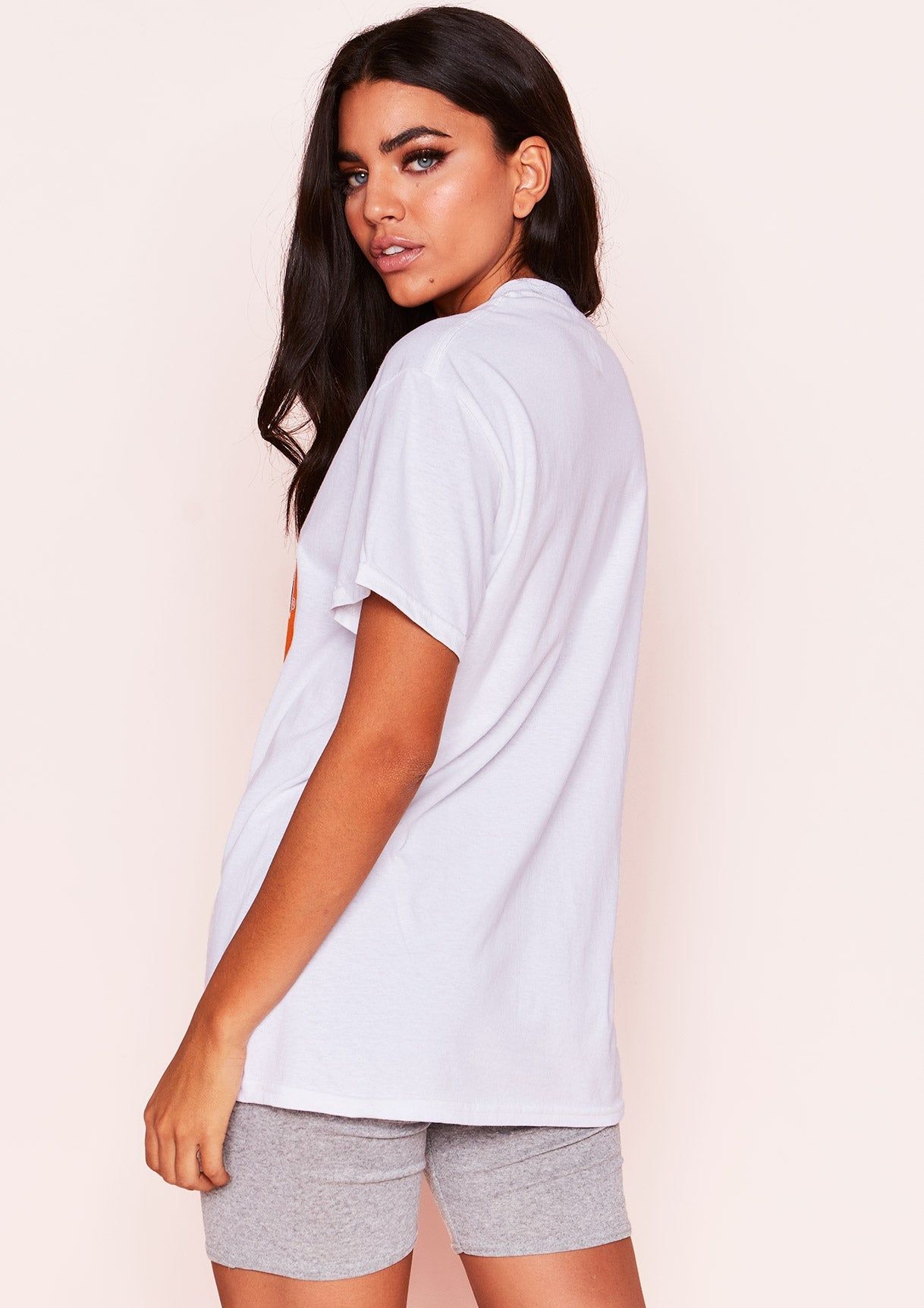 Zoey White Orange Graphic T-Shirt sold by Missy Empire product image thumbnail 2