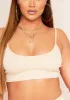 Jalen Beige Basic Ribbed Strappy Bralet sold by Missy Empire