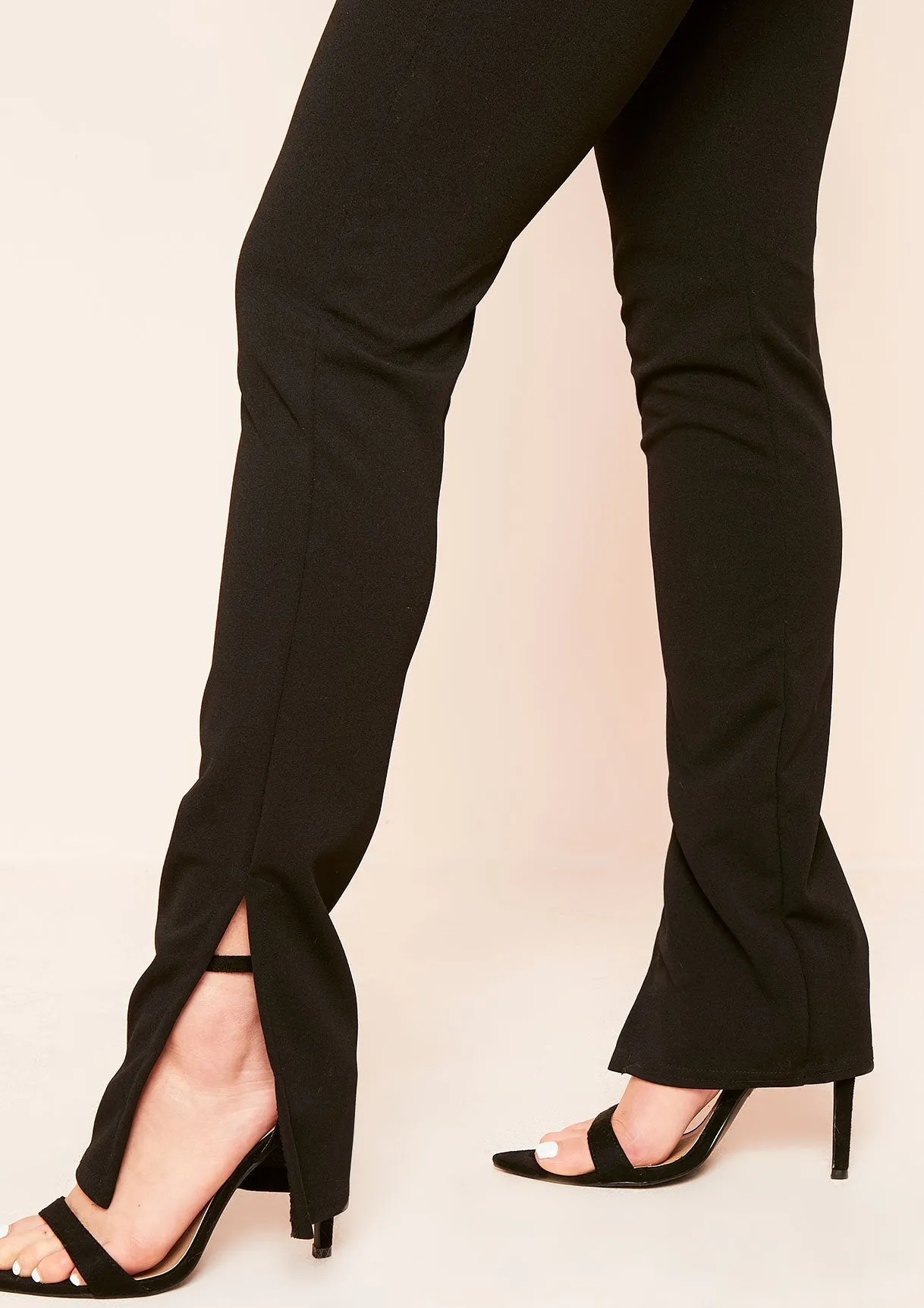 Nova Black Split Side Trousers sold by Missy Empire product image thumbnail 3