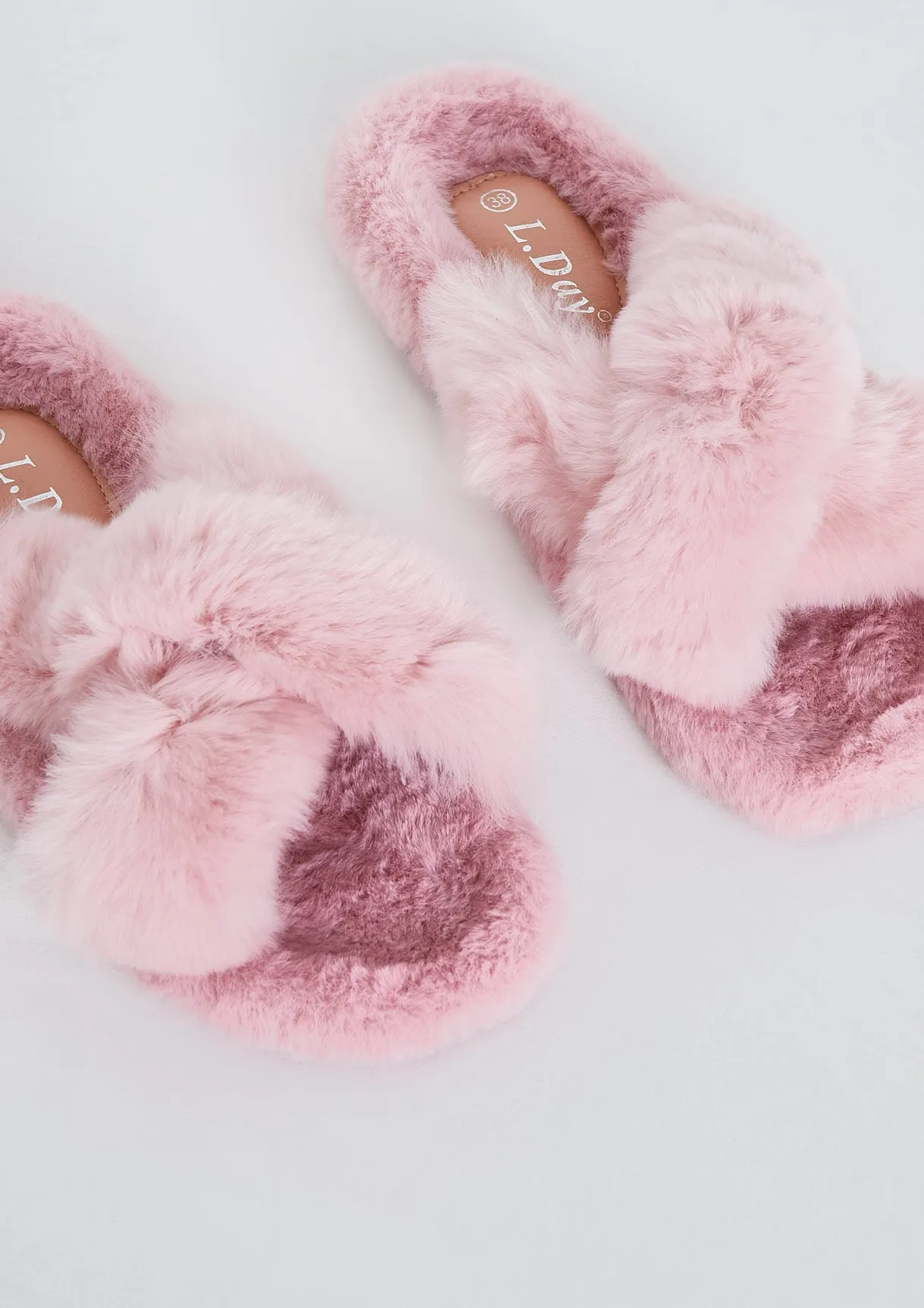 Jodie Pink Cross Over Slippers sold by Missy Empire product image thumbnail 5