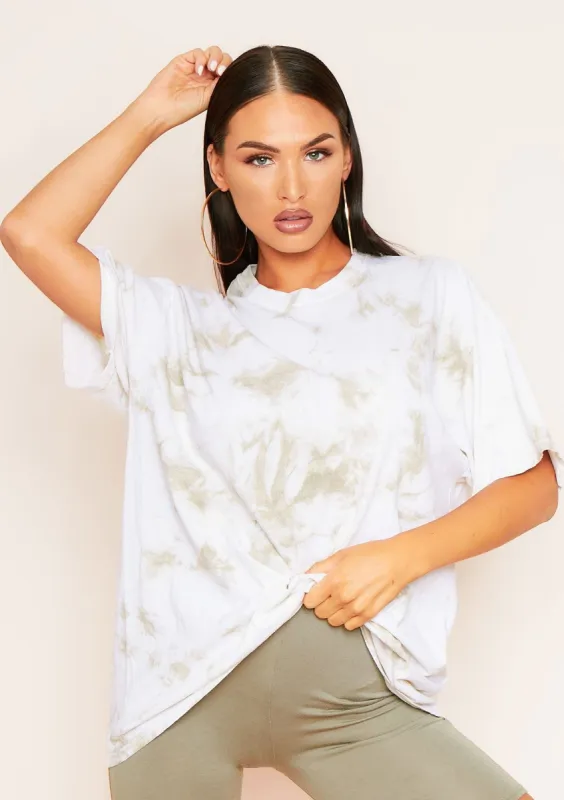 Beyonce White Tie Dye Oversized T-Shirt made by Missy Empire