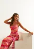 Chloe Pink Printed Tie Front Detail Maxi Dress sold by Missy Empire