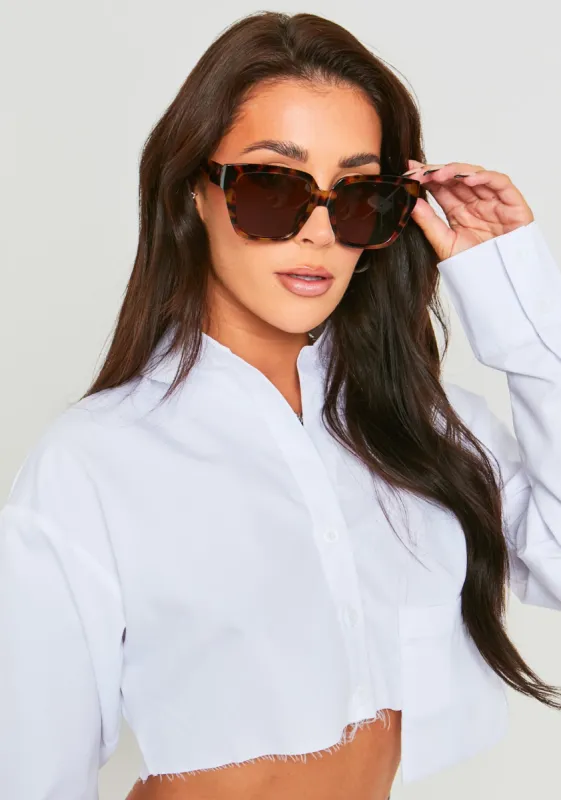 Anna Brown Oversized Cat Eye Sunglasses sold by Missy Empire