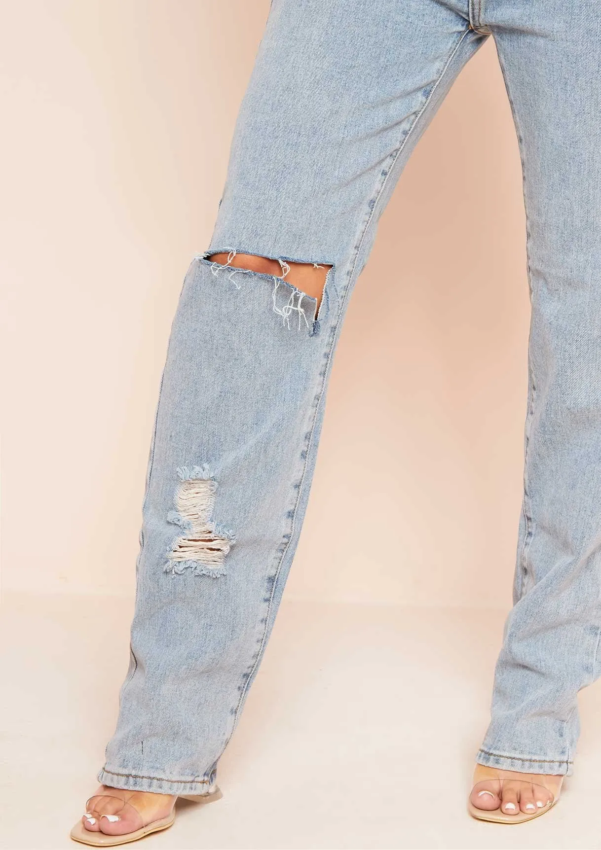 Leana Denim Distressed Knee Rip Jeans sold by Missy Empire product image thumbnail 3