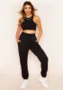 Jordyn Black Ribbed Racer Crop Top sold by Missy Empire