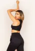 Jordyn Black Ribbed Racer Crop Top sold by Missy Empire