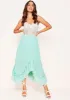 Joy Mint Green Pleated Frill Midi Skirt sold by Missy Empire