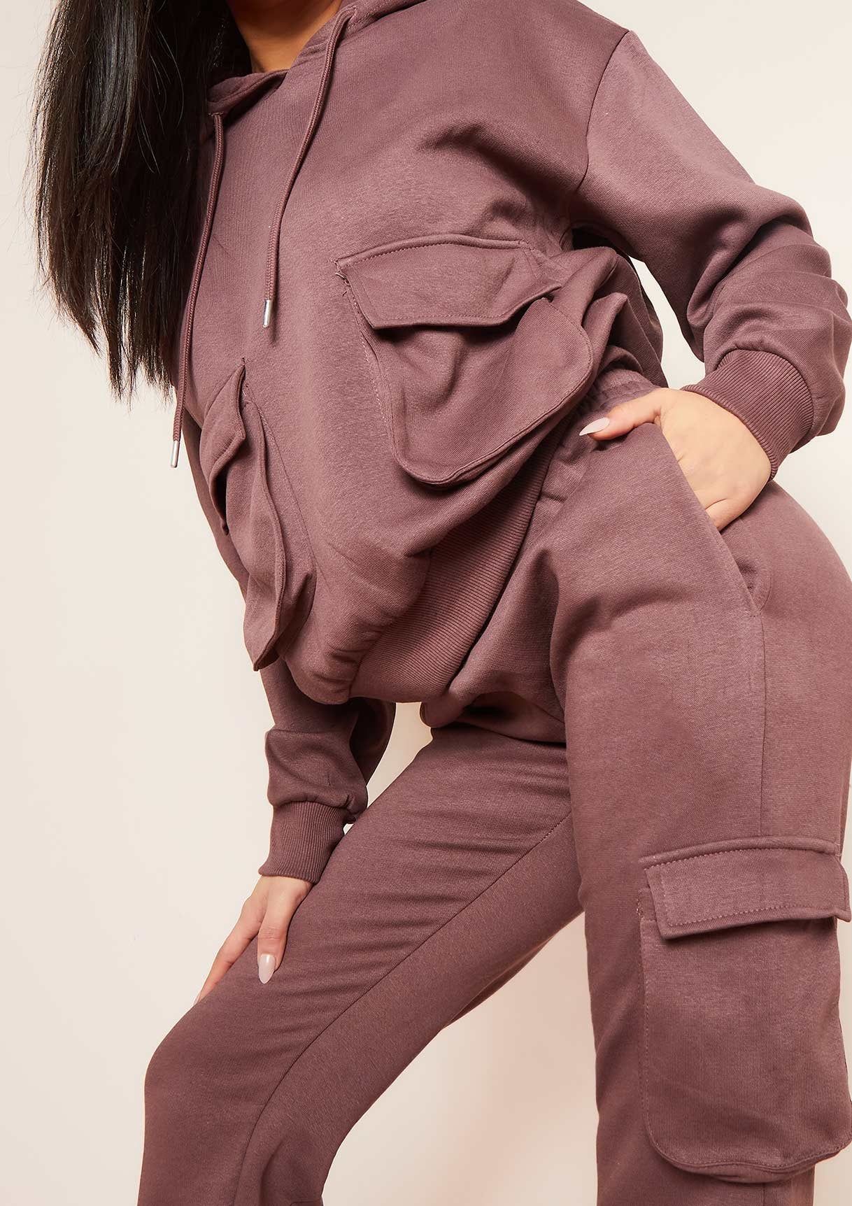 Bria Mocha Front Pocket Loungewear Set sold by Missy Empire product image thumbnail 3