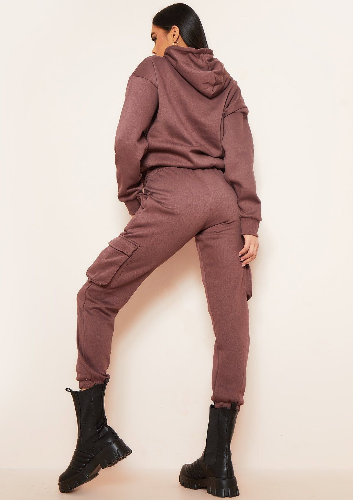 Bria Mocha Front Pocket Loungewear Set sold by Missy Empire product image thumbnail 4