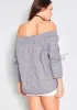 Kiah Black Gingham Bardot Top sold by Missy Empire