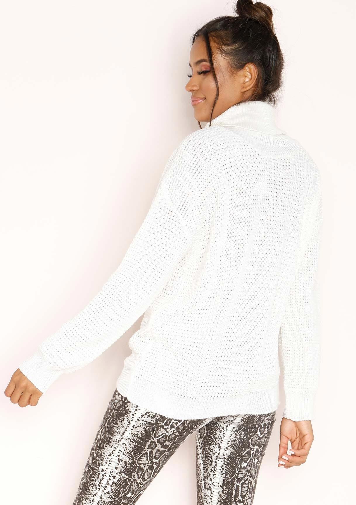 Harper Cream Knit Roll Neck Jumper sold by Missy Empire product image thumbnail 2