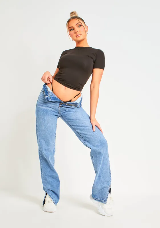 Amira Black Premium Sculpt Tee made by Missy Empire