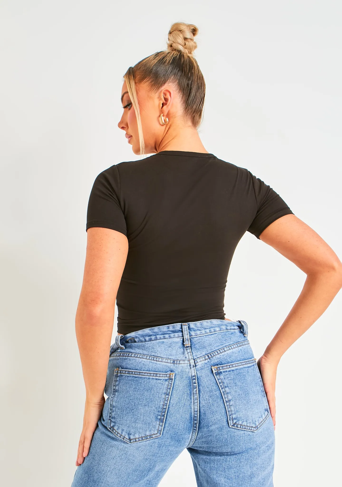 Amira Black Premium Sculpt Tee sold by Missy Empire product image thumbnail 3