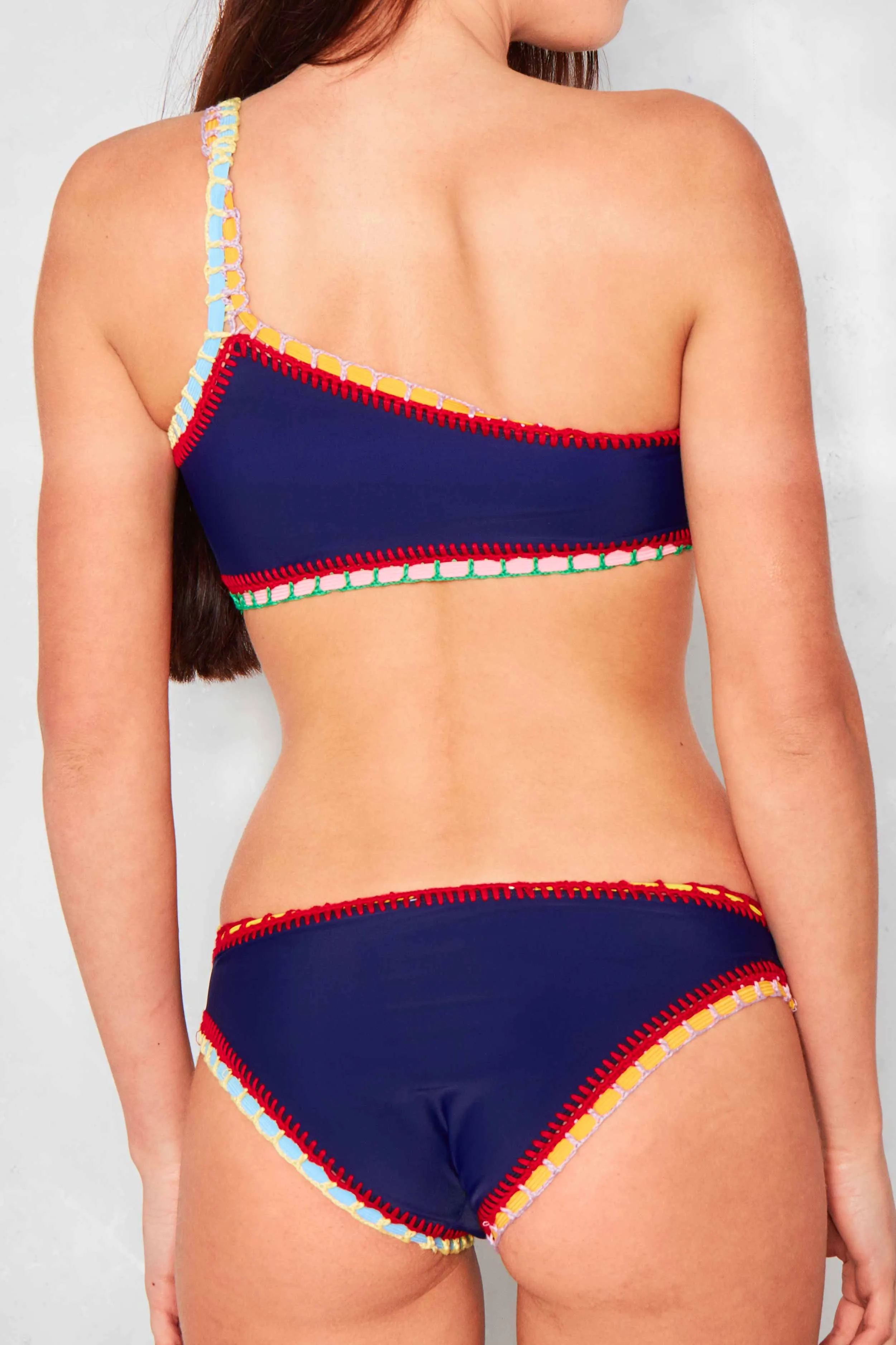 Lillia Navy One Shoulder Bikini sold by Missy Empire product image thumbnail 2