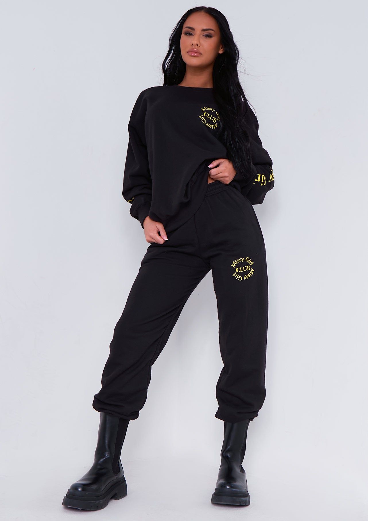 Daisy Black Missy Empire Club Sweatshirt sold by Missy Empire product image thumbnail 5