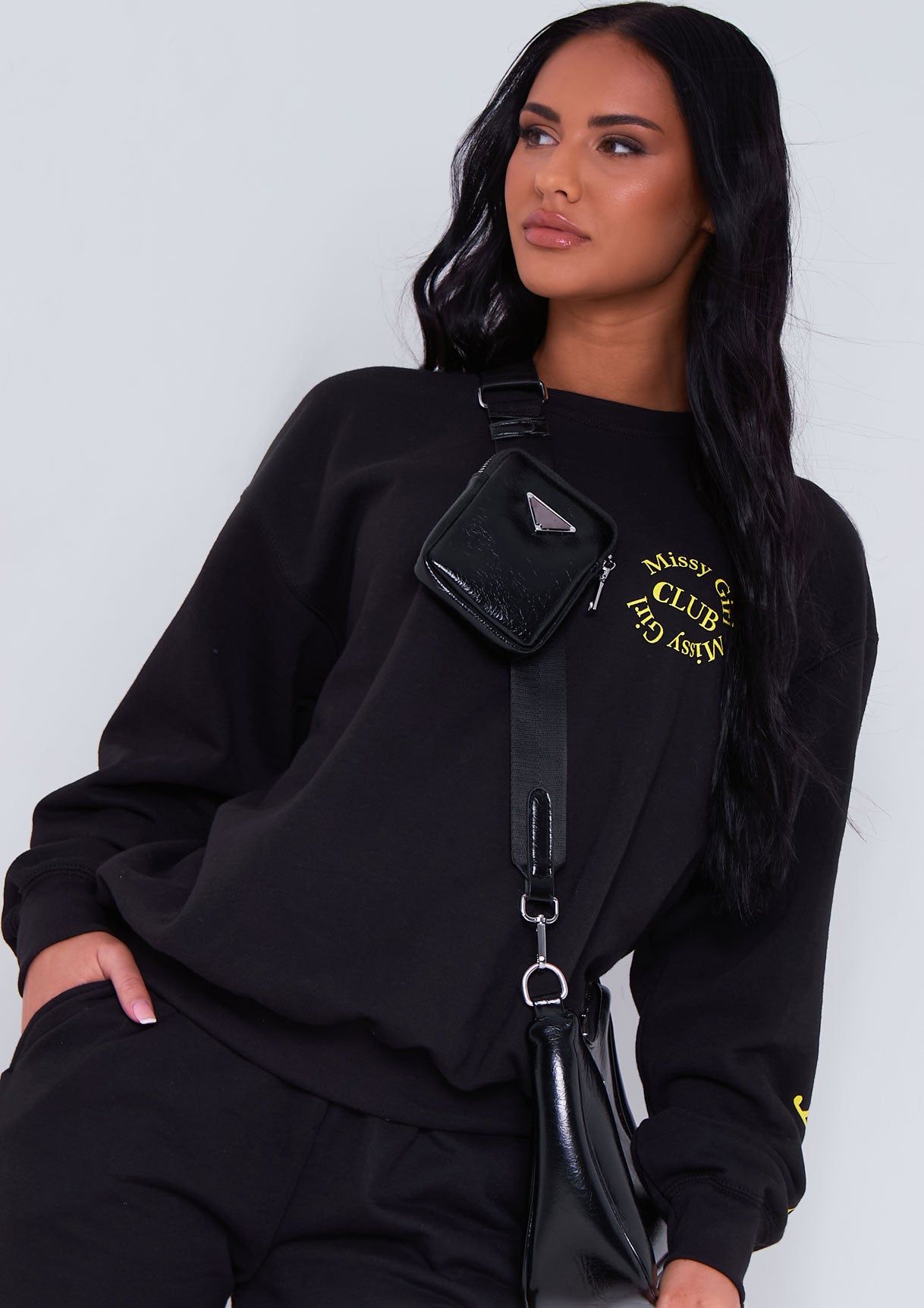 Daisy Black Missy Empire Club Sweatshirt sold by Missy Empire product image thumbnail 4