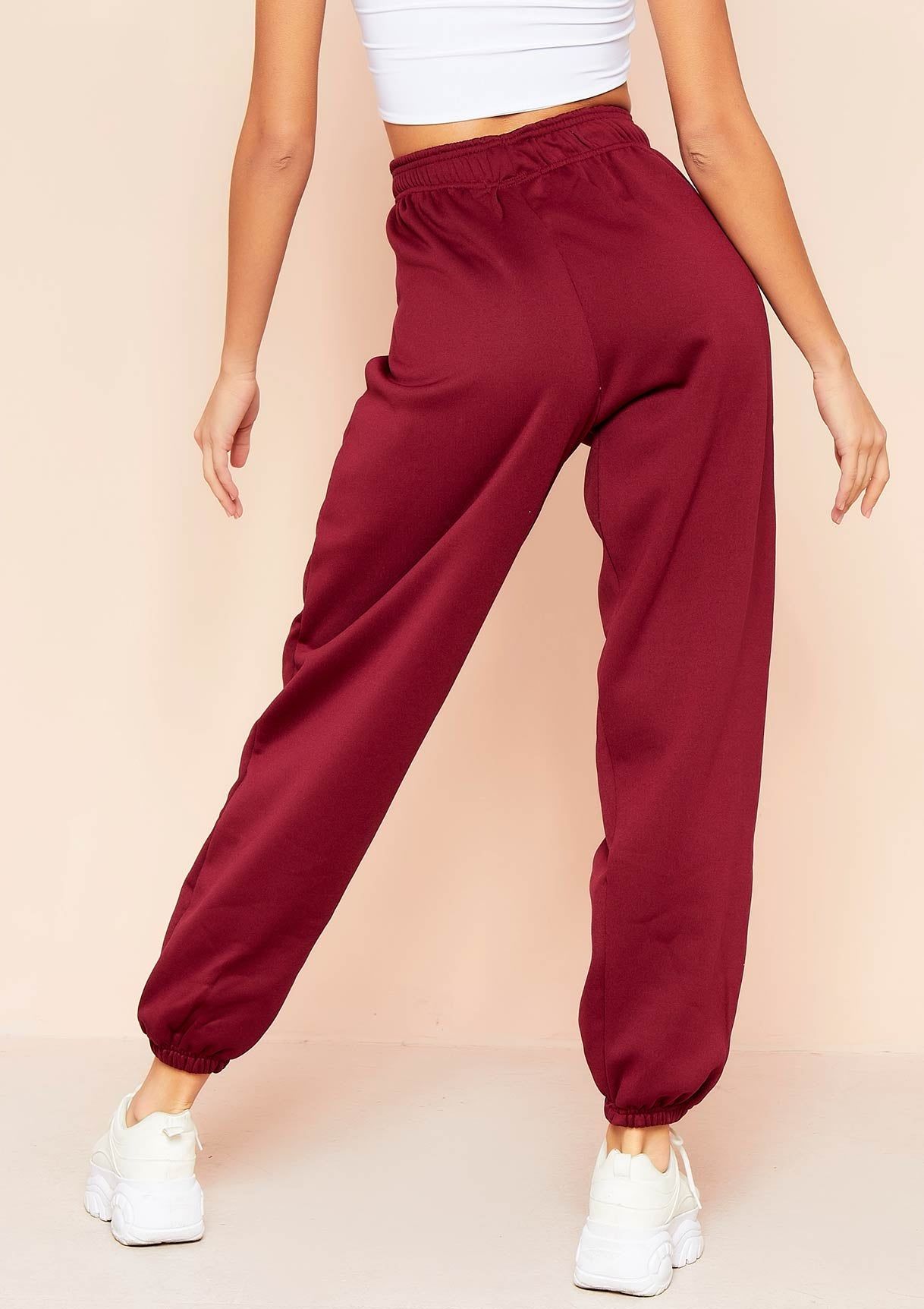 Davina Wine Basic Cuffed Joggers sold by Missy Empire product image thumbnail 4