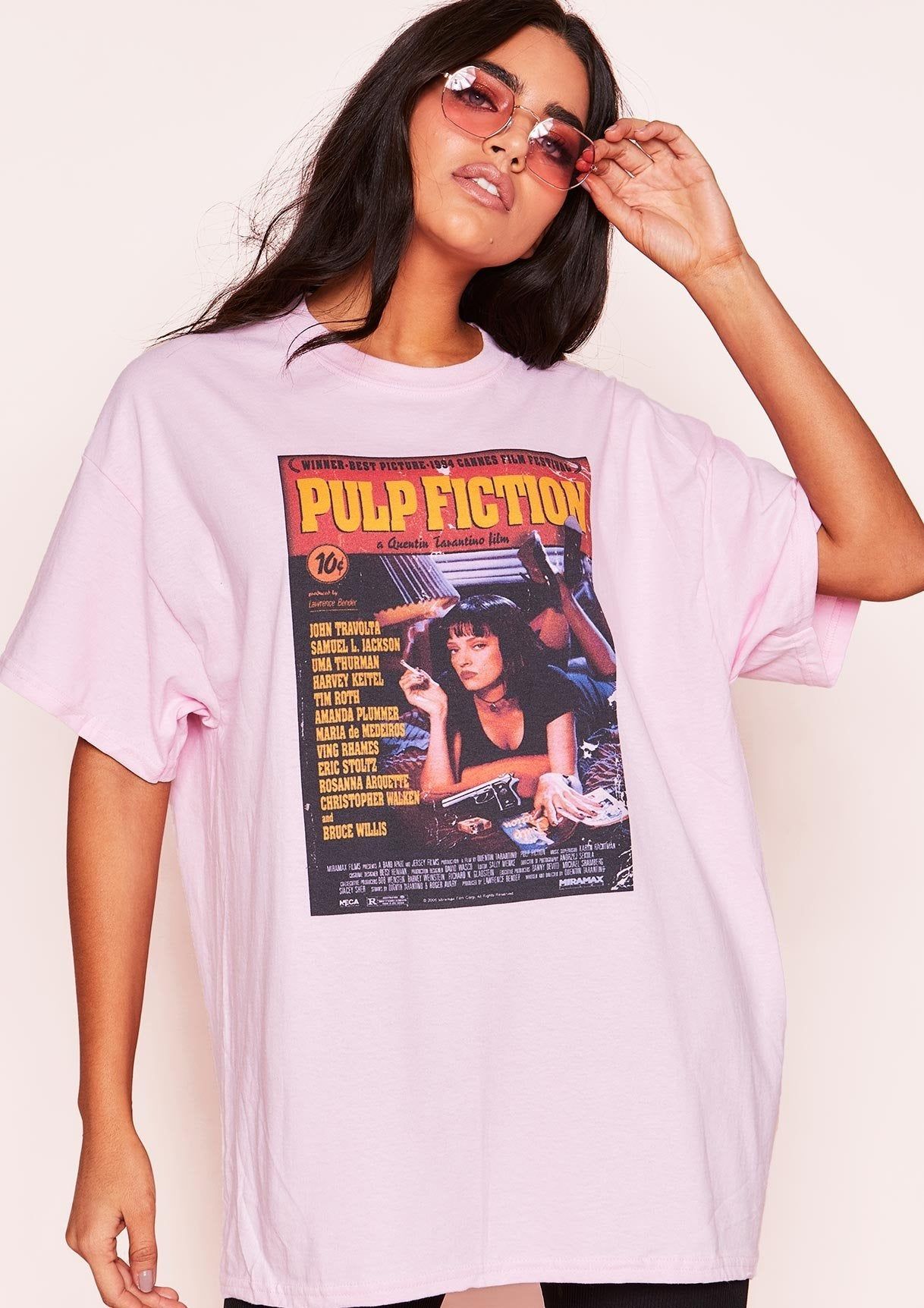 Mia Pink Graphic Oversized T-Shirt sold by Missy Empire product image thumbnail 4