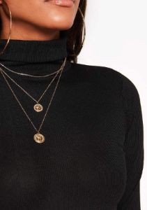 Black Ribbed Roll Neck Top sold by Missy Empire