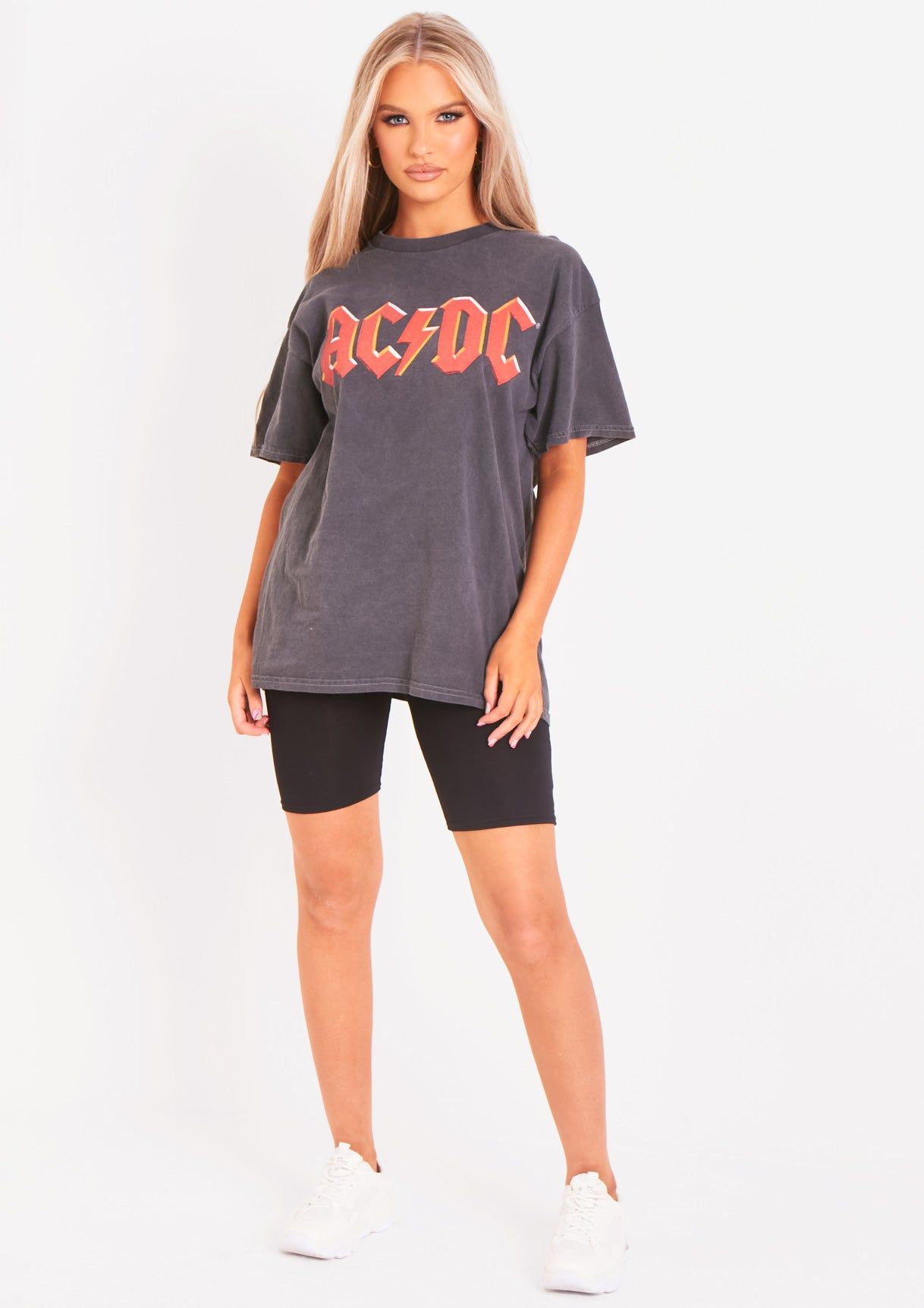Blakely ACDC Washed Black Oversized Graphic T-Shirt sold by Missy Empire product image thumbnail 4