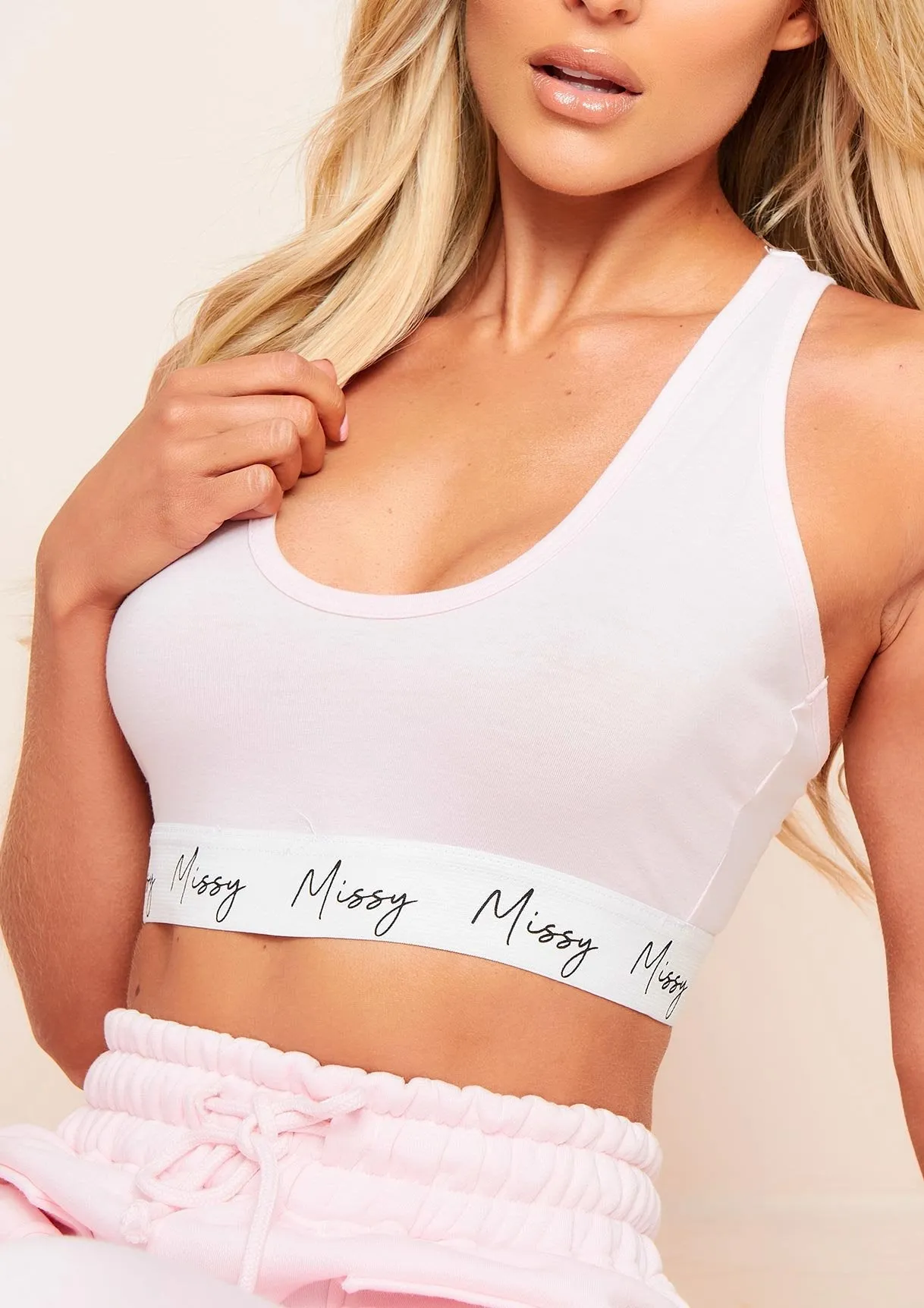 Kimberly Pink Missy Empire Racer Back Crop Top sold by Missy Empire product image thumbnail 3