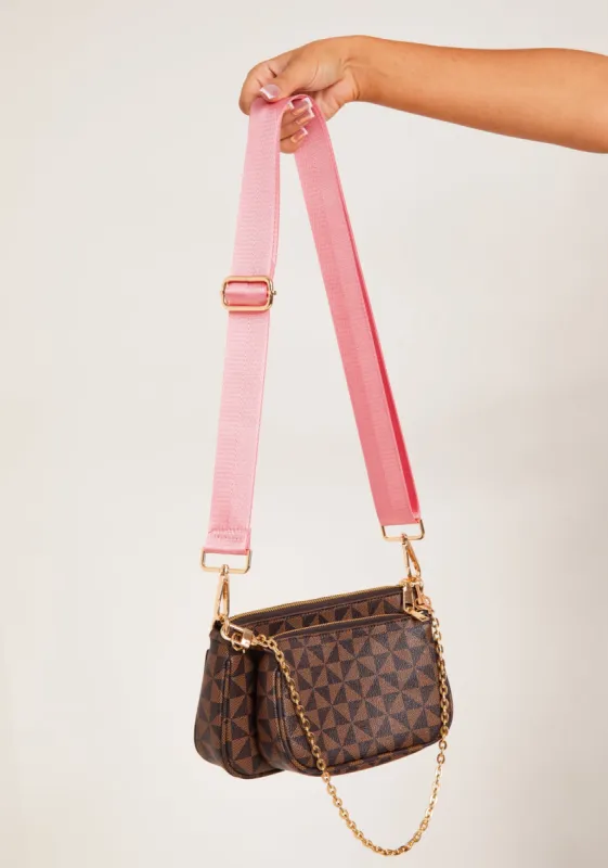 Sadie Pink Bag Strap sold by Missy Empire