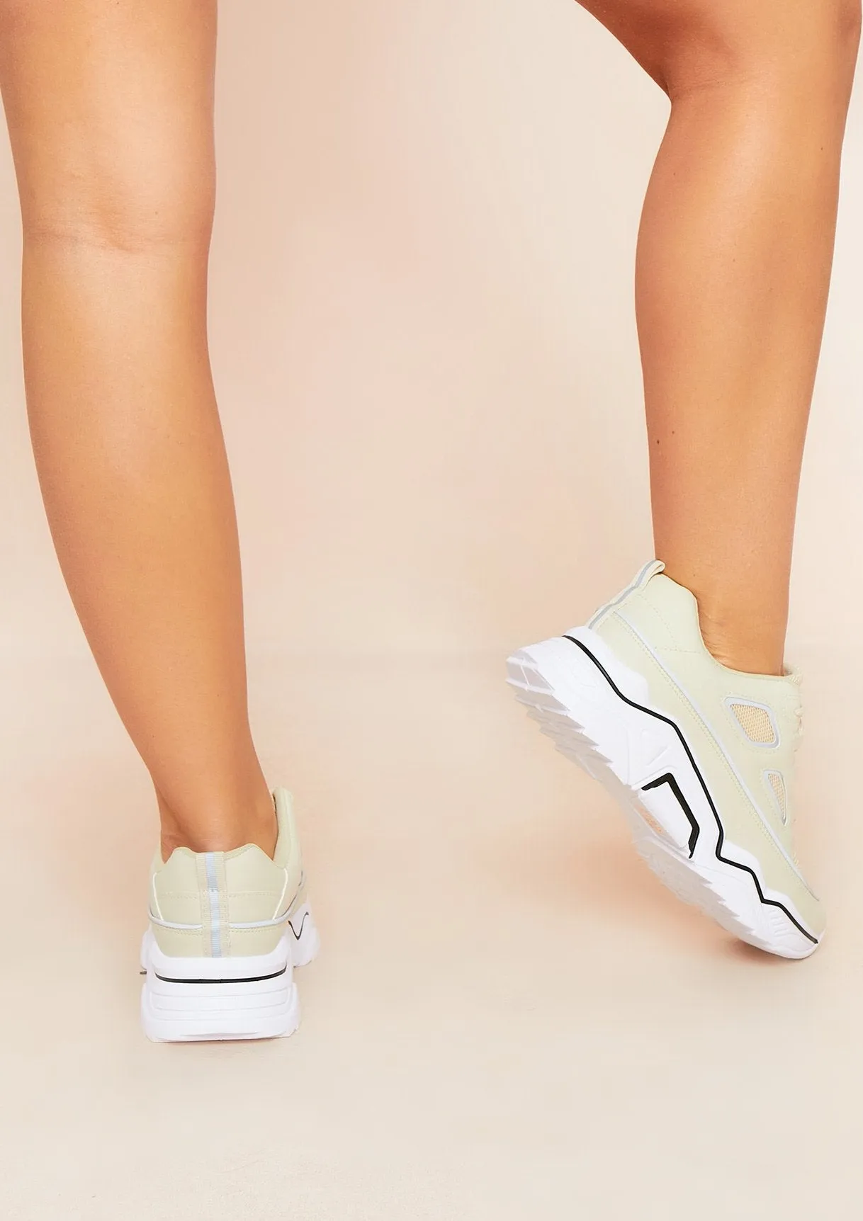 Nikki Beige Panel Chunky Trainers sold by Missy Empire product image thumbnail 3