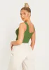 Polly Khaki Lace Up Corset Top sold by Missy Empire