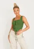 Polly Khaki Lace Up Corset Top sold by Missy Empire