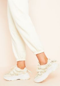 Aubrey Beige Chunky Platform Mesh Trainers sold by Missy Empire