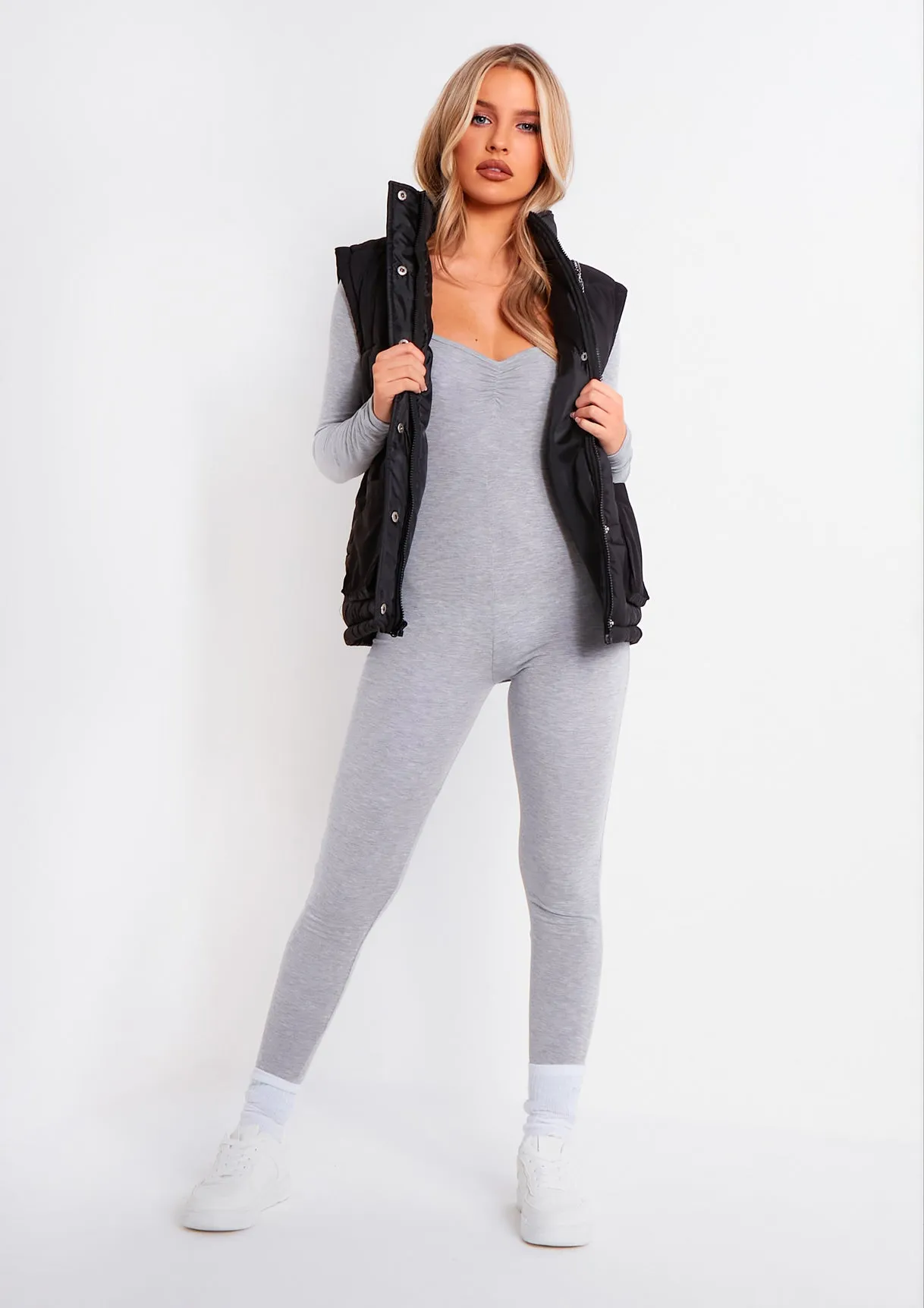 Soph Grey Wide Neck Jumpsuit sold by Missy Empire